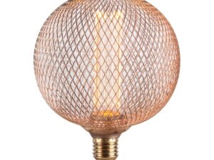 נורה מעוצבת גימור נחושת TIFFANY ROUND 4W תאורת אווירה חמה
