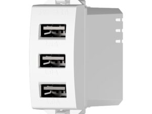 מטען USB 24V AC כולל 3 יציאות לבן 1 מודול ניסקו סוויץ'