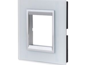 מסגרת FEEL זכוכית לבנה 60 מ"מ 2 מודול ניסקו סוויץ'
