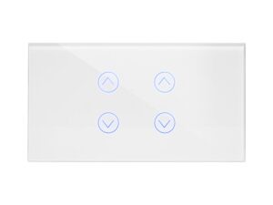 מתג טאץ חכם לתריס כפול זכוכית לבנה 4 מודול WIFI