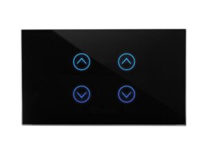 מתג טאץ' חכם ל-2 תריסים זכוכית שחורה 3 מודול ZIGBEE
