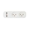 מפצל 2 שקעים לבן + 2X USB -עד  3.1A