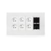 עמדת  HOME & OFFICE תחת הטיח 8 מודול, 6 שקעים ומתאם ג